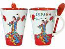 Flamenco Dancer Mug with a Spoon. Trencadis Guadi Collection By Ole Mosaic 3.640€ #5057937224